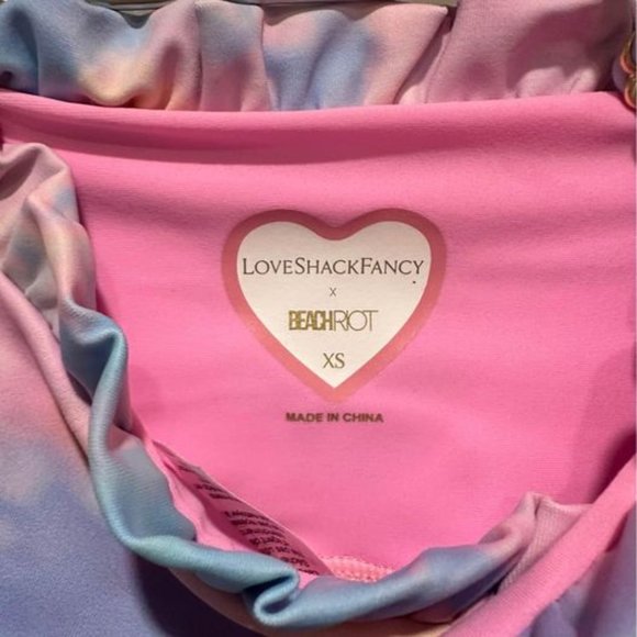 Loveshack Fancy x Beach Riot Active Wear / Workout Set, Multi Colour Tie Dye, XS - Picture 8 of 9